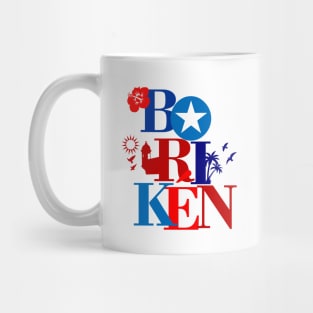 Puerto Rico Boriken Flag Colors Boricua Symbols Mug